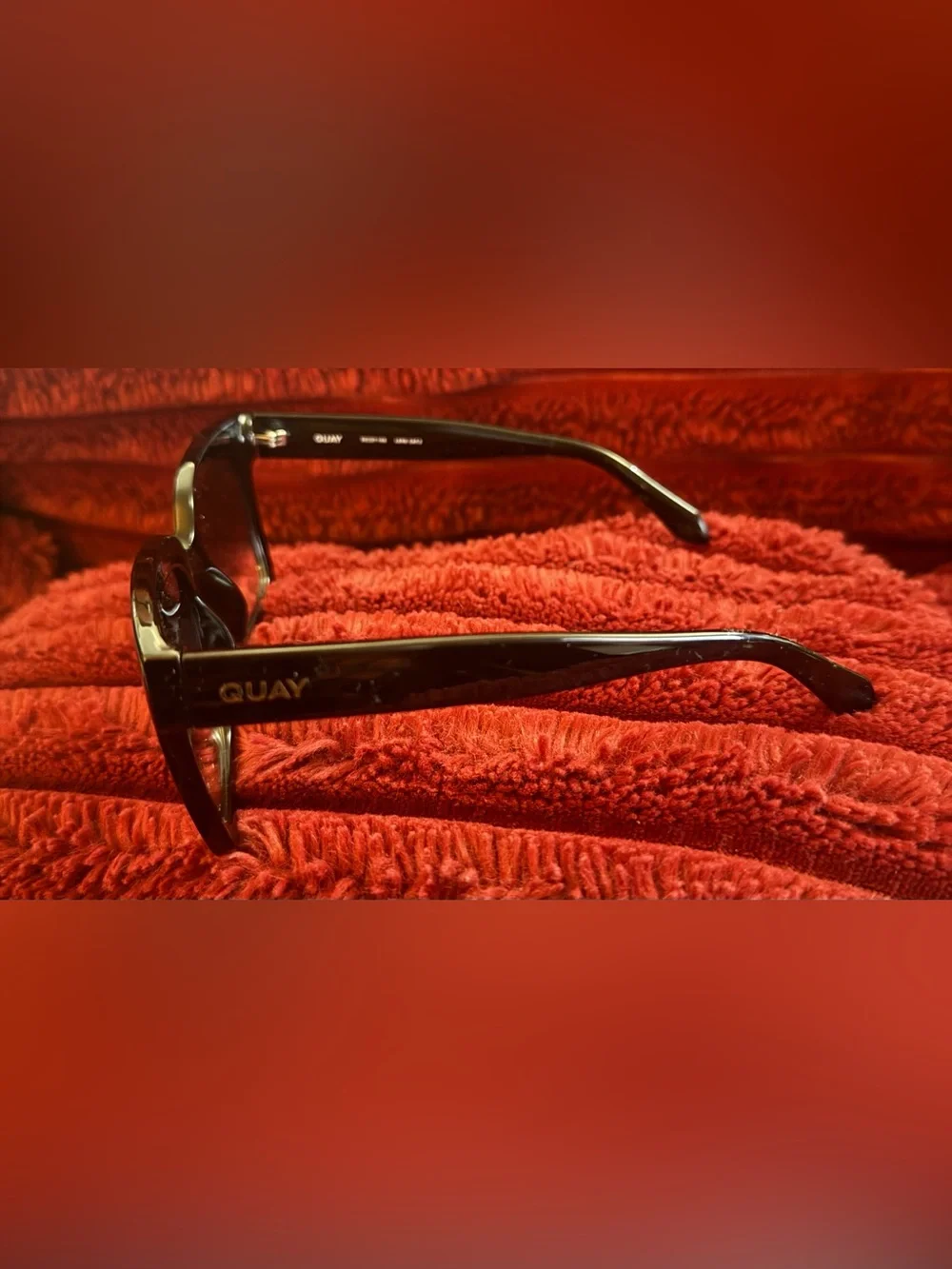 Quay Australia Icy Black Oversized Cat-Eye Sunglasses